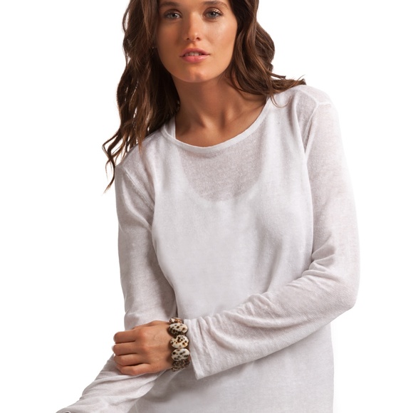 New Island Company Snow Linen Knit Crew Sweater - Picture 2 of 5